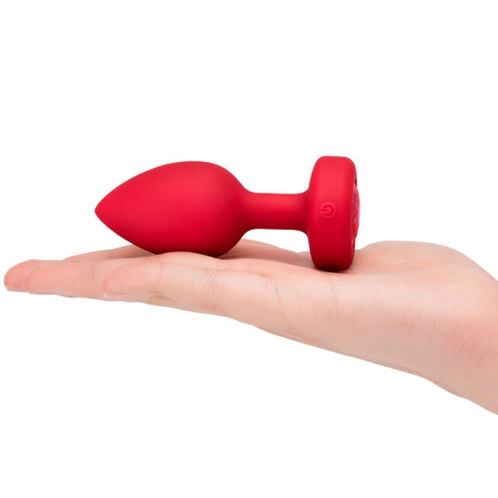 Вибро-пробка Vibrating Heart Shape Jewel Plug M-L